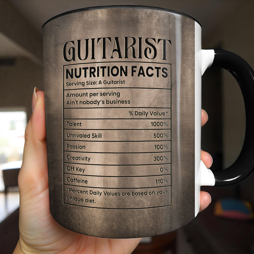 Personalized Music Accent Mug Custom Guitar Design Gift for Him Accent Mug GradoCreations