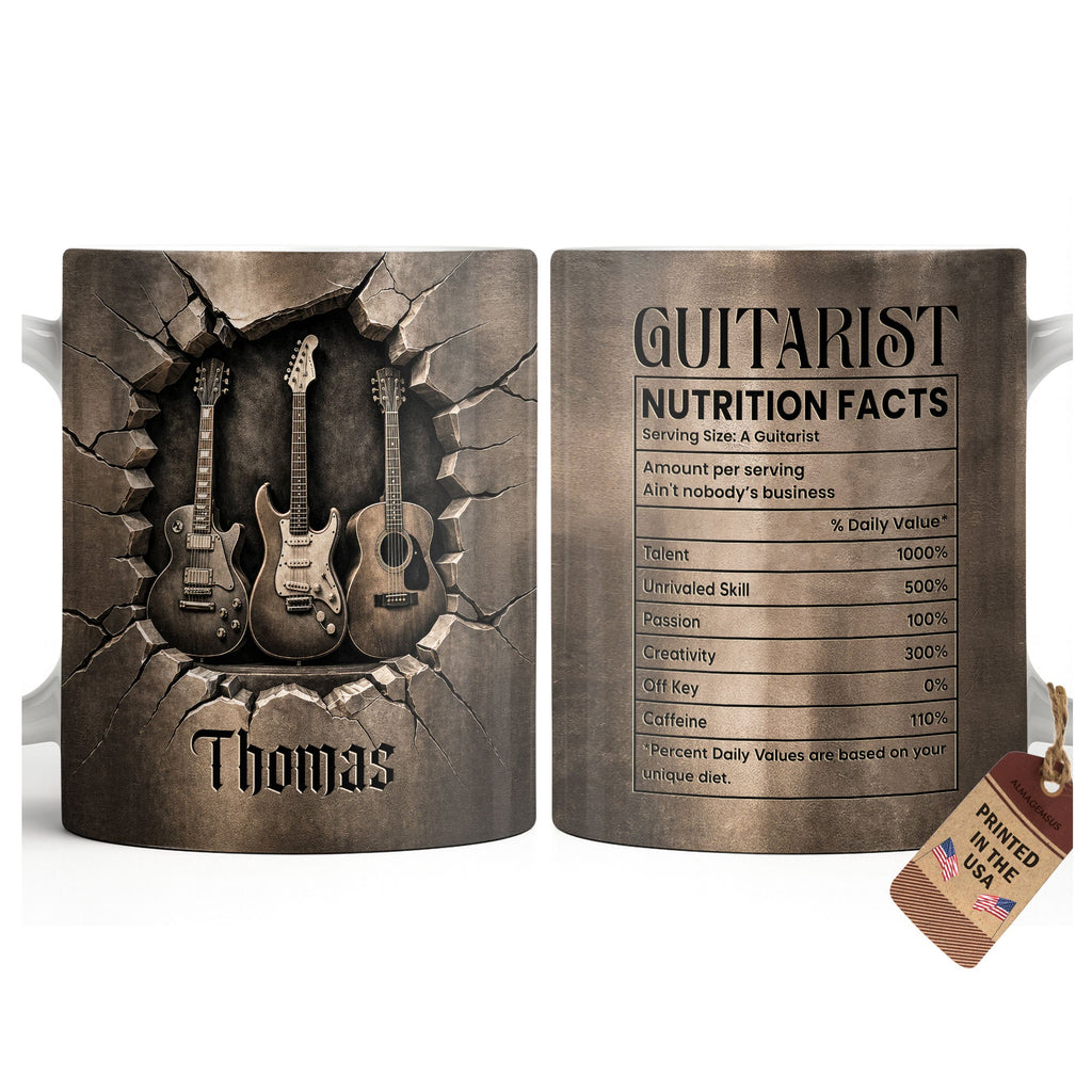 Personalized Music Mug Custom Gift for Guitar Lovers Dad Edge-to-edge Mug GradoCreations