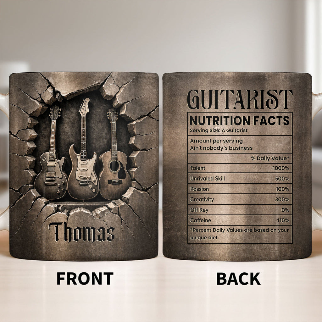Personalized Music Mug Custom Gift for Guitar Lovers Dad Edge-to-edge Mug GradoCreations
