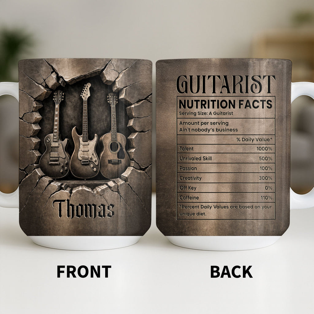 Personalized Music Mug Custom Gift for Guitar Lovers Dad Edge-to-edge Mug GradoCreations