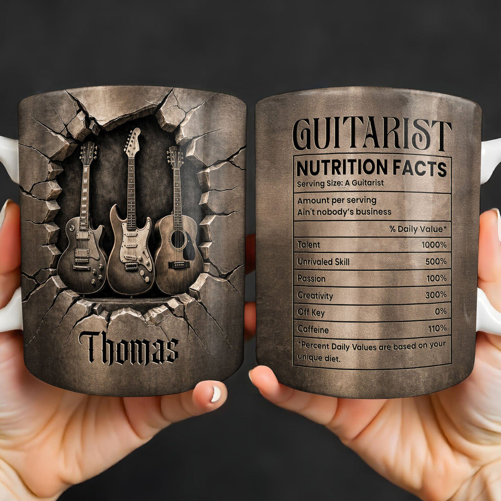 Personalized Music Mug Custom Gift for Guitar Lovers Dad Edge-to-edge Mug GradoCreations