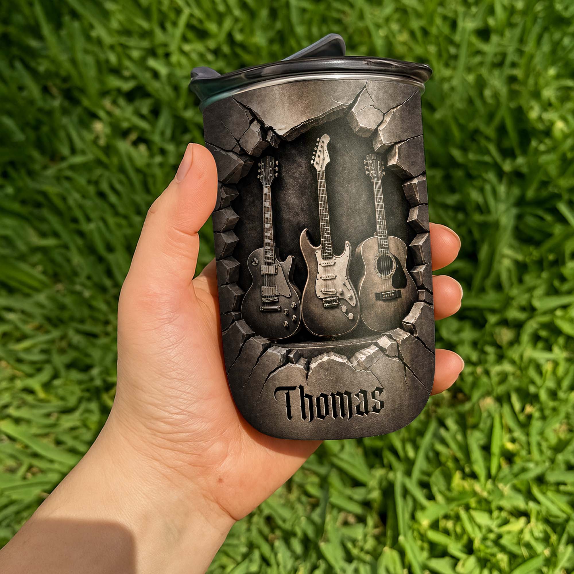 Personalized Guitarist Nutrition Facts 10oz Tumbler Gift for Music Lovers 10oz tumbler GradoCreations