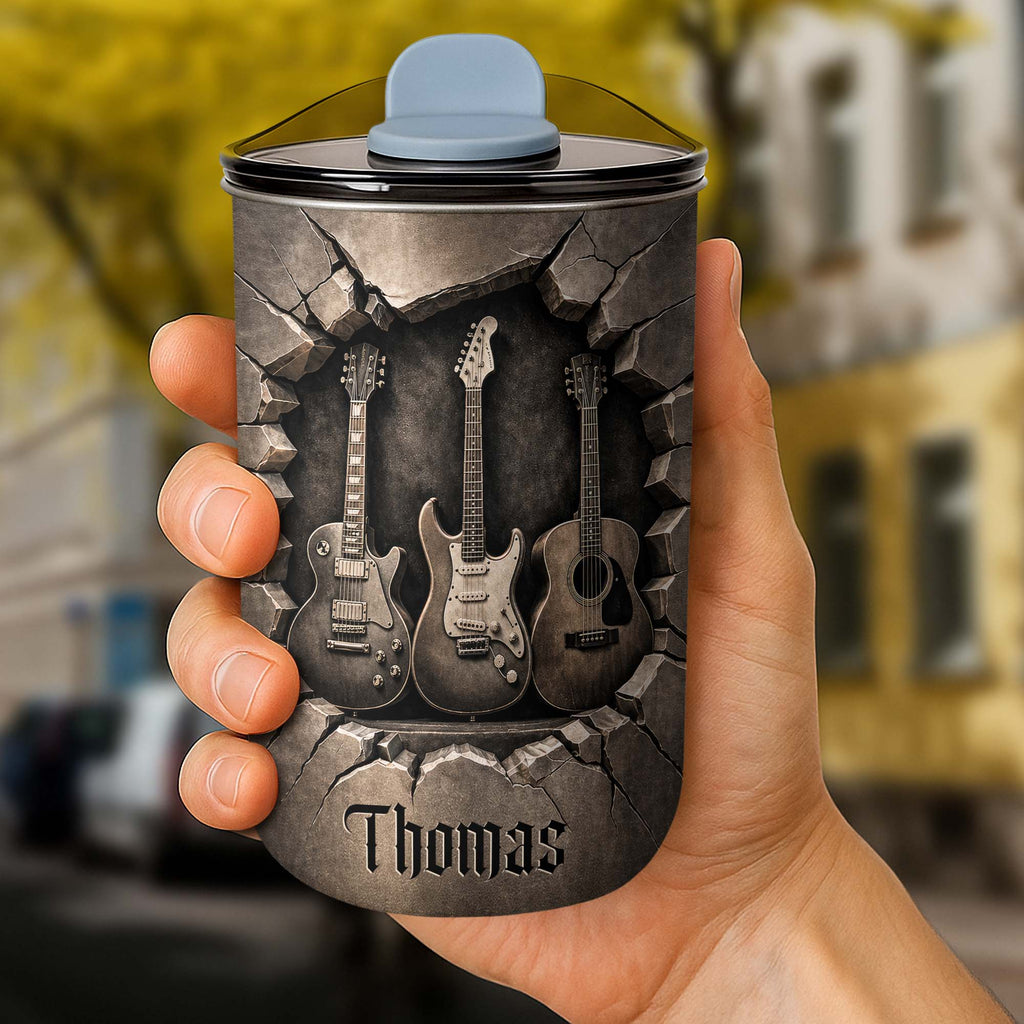 Personalized Guitarist Nutrition Facts 10oz Tumbler Gift for Music Lovers 10oz tumbler GradoCreations