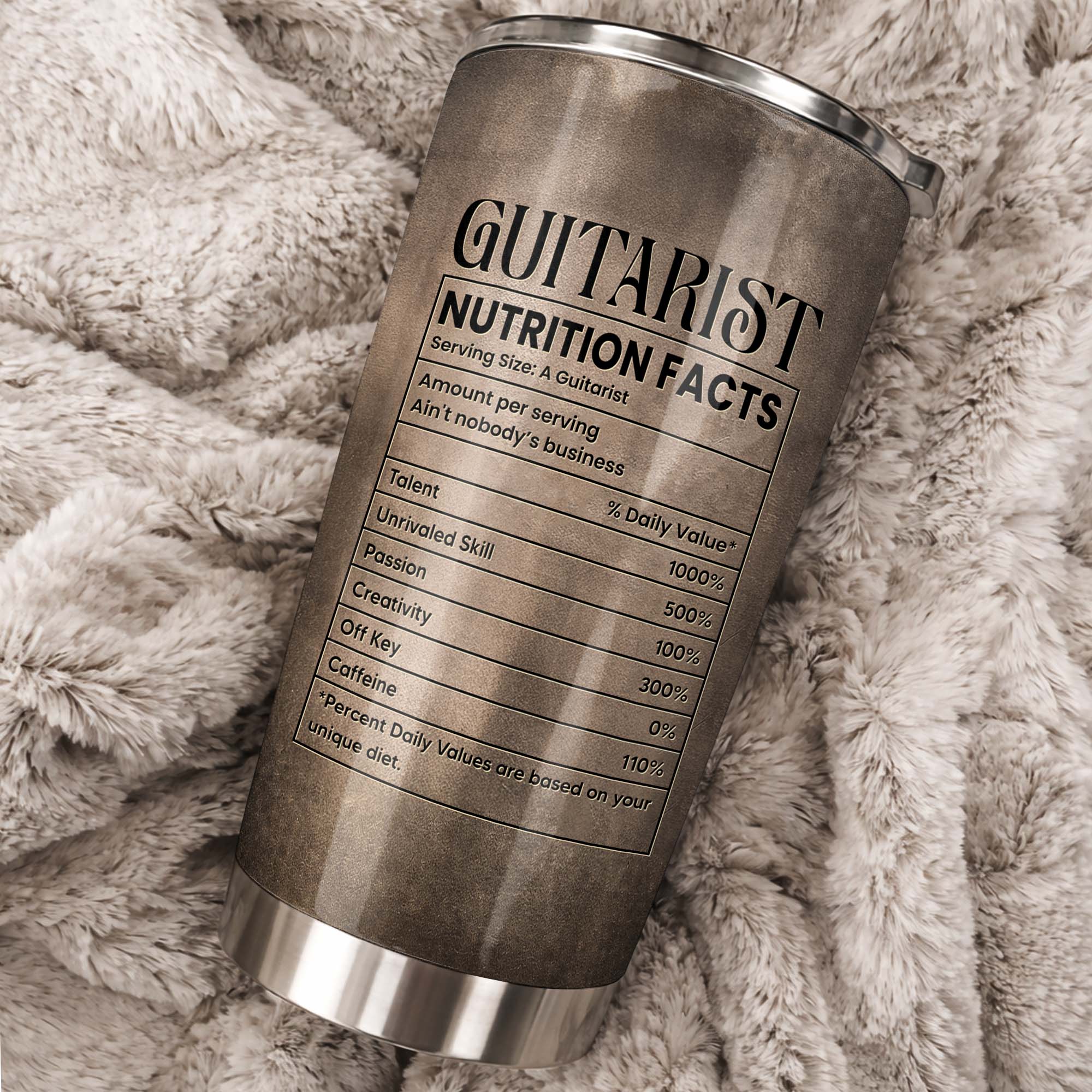 Personalized Stainless Steel Tumbler with Guitar Design Custom Gift for Dad Tumbler GradoCreations