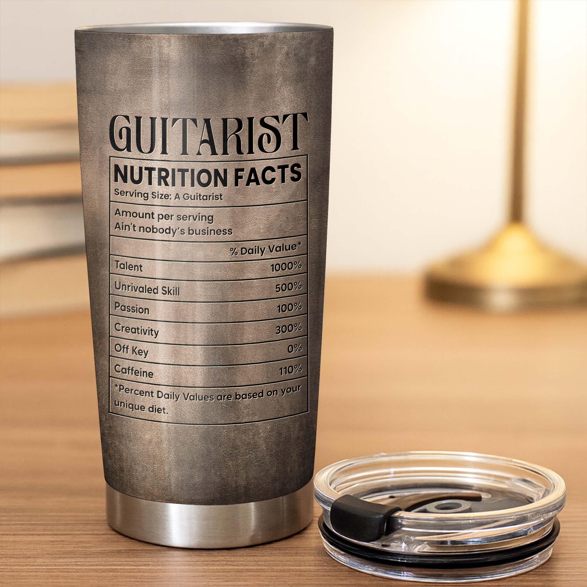 Personalized Stainless Steel Tumbler with Guitar Design Custom Gift for Dad Tumbler GradoCreations