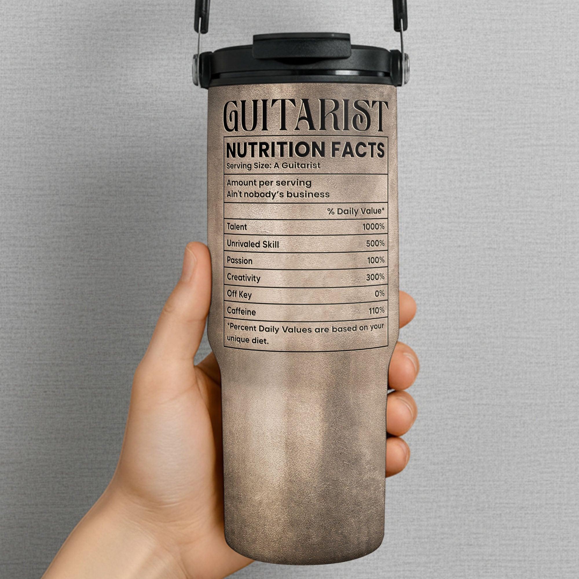 Personalized 30oz Tumbler Custom Name Gift for Music Lovers Tumbler With Handle GradoCreations