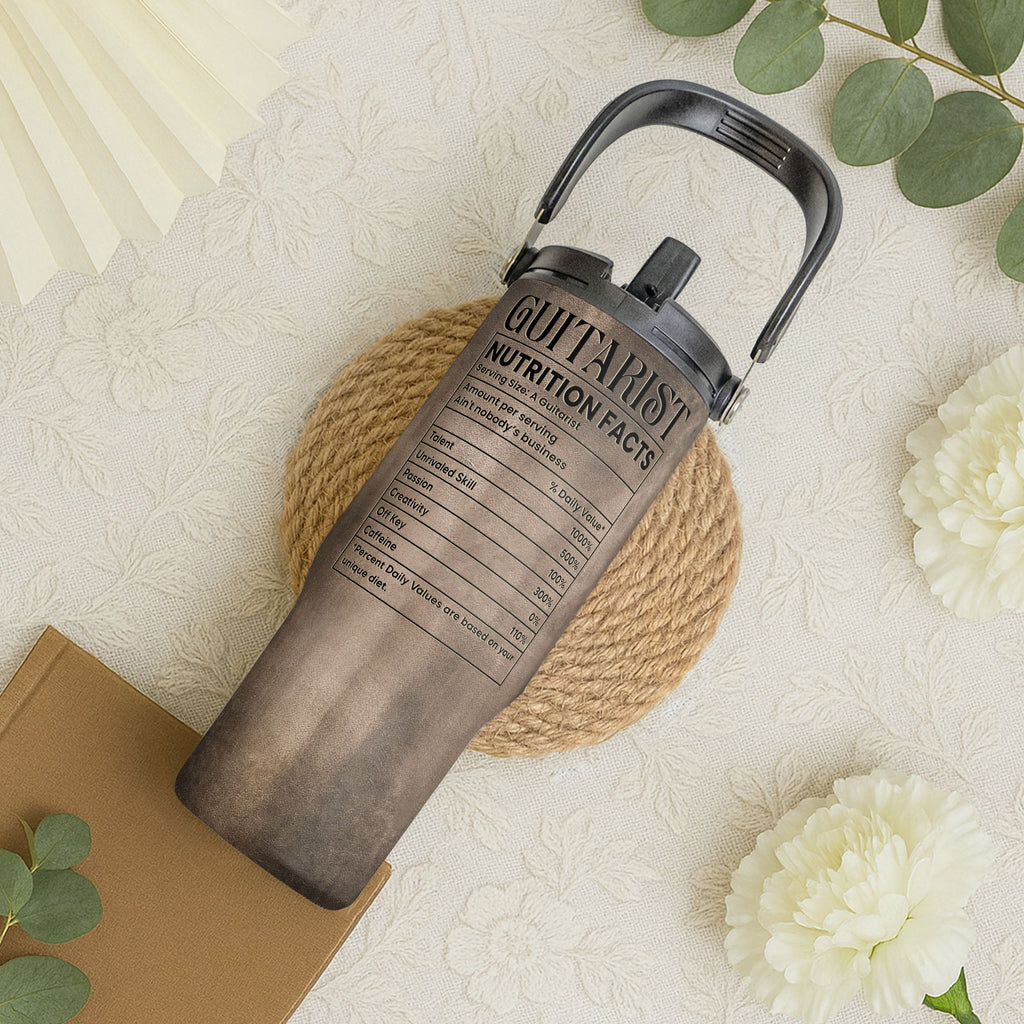 Personalized 30oz Tumbler Custom Name Gift for Music Lovers Tumbler With Handle GradoCreations