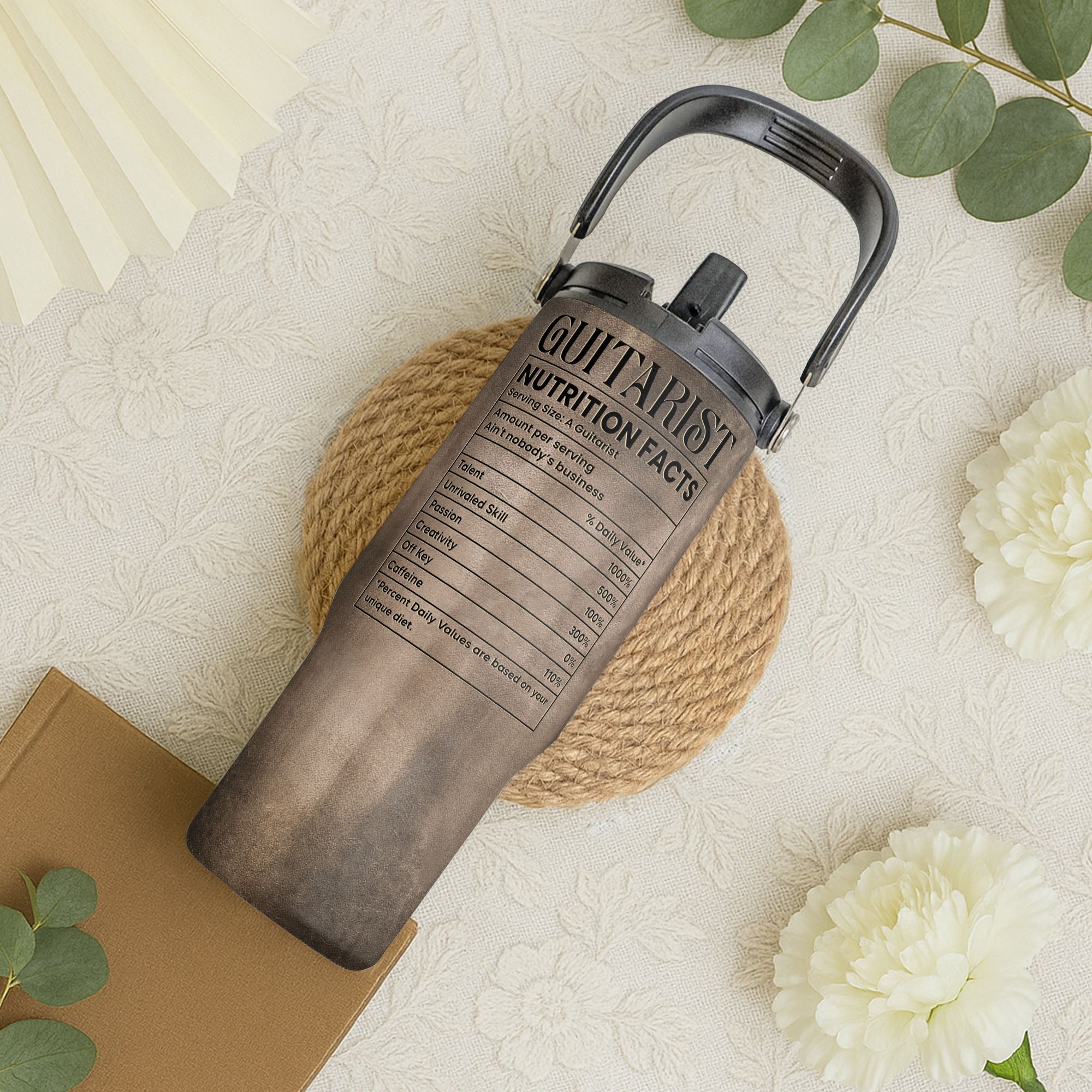 Personalized 30oz Tumbler Custom Name Gift for Music Lovers Tumbler With Handle GradoCreations