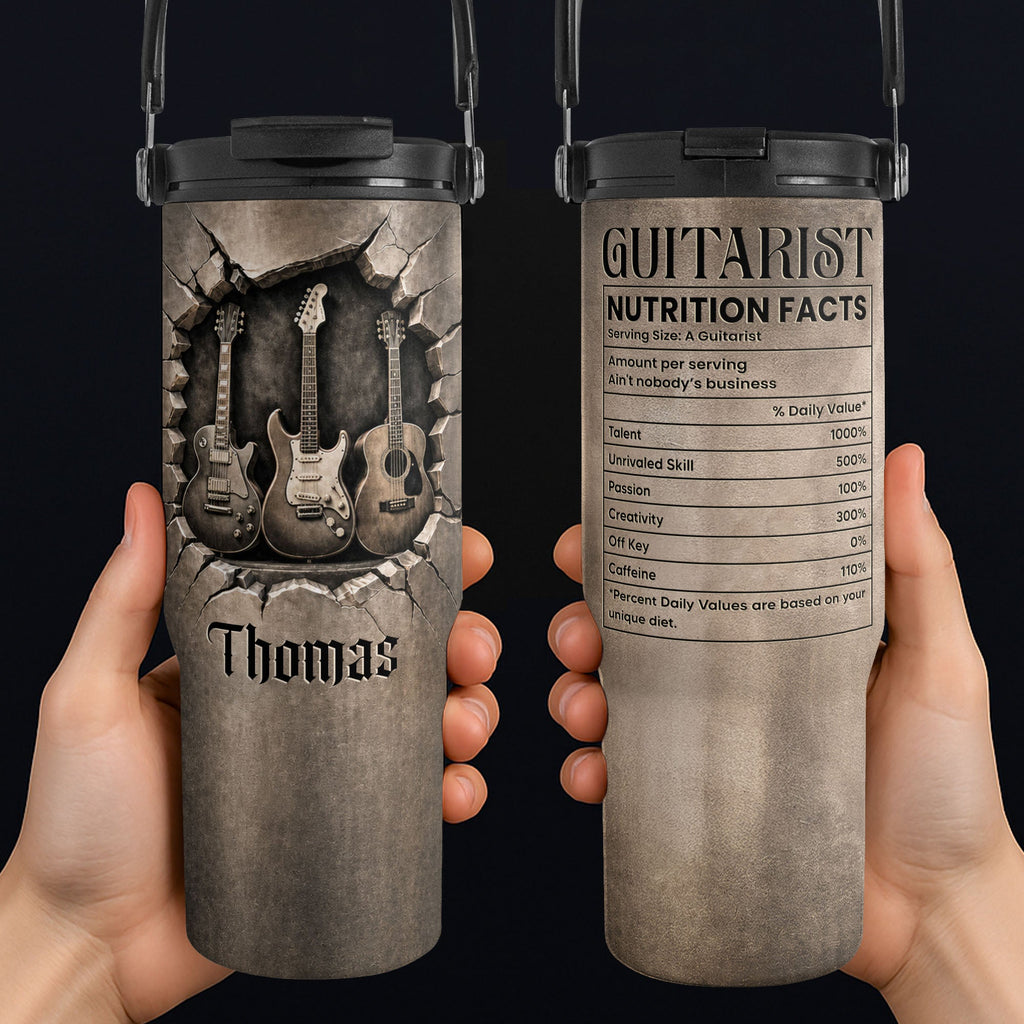 Personalized 30oz Tumbler Custom Name Gift for Music Lovers Tumbler With Handle GradoCreations