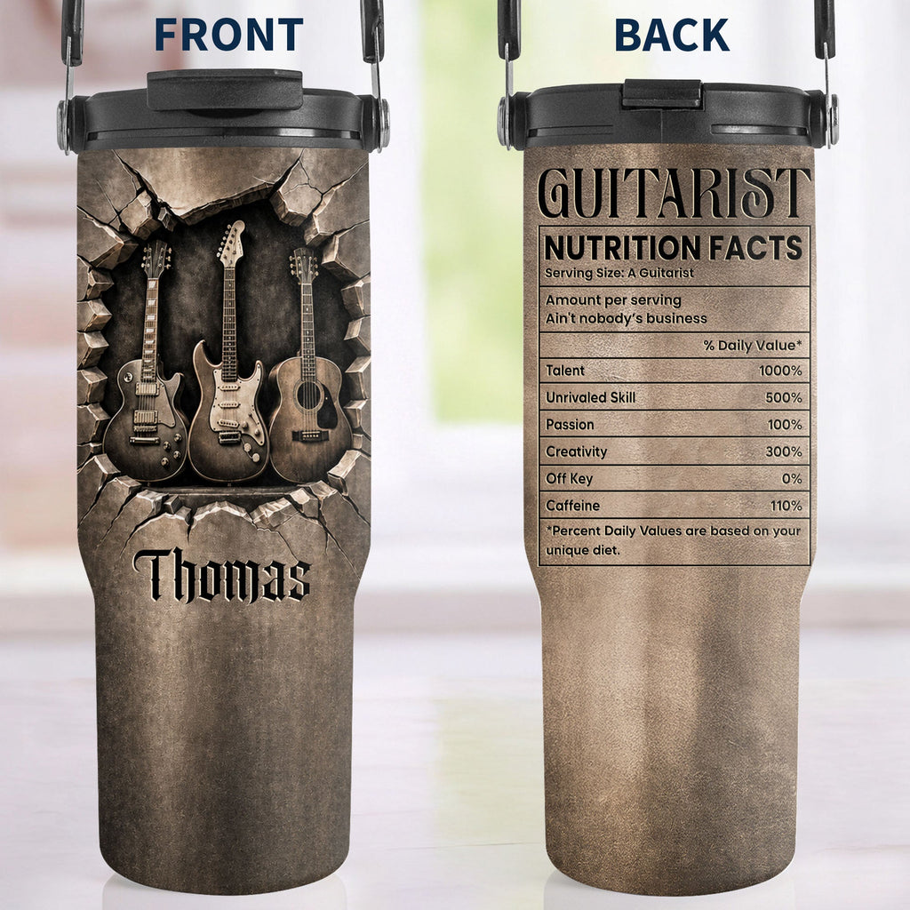 Personalized 30oz Tumbler Custom Name Gift for Music Lovers Tumbler With Handle GradoCreations