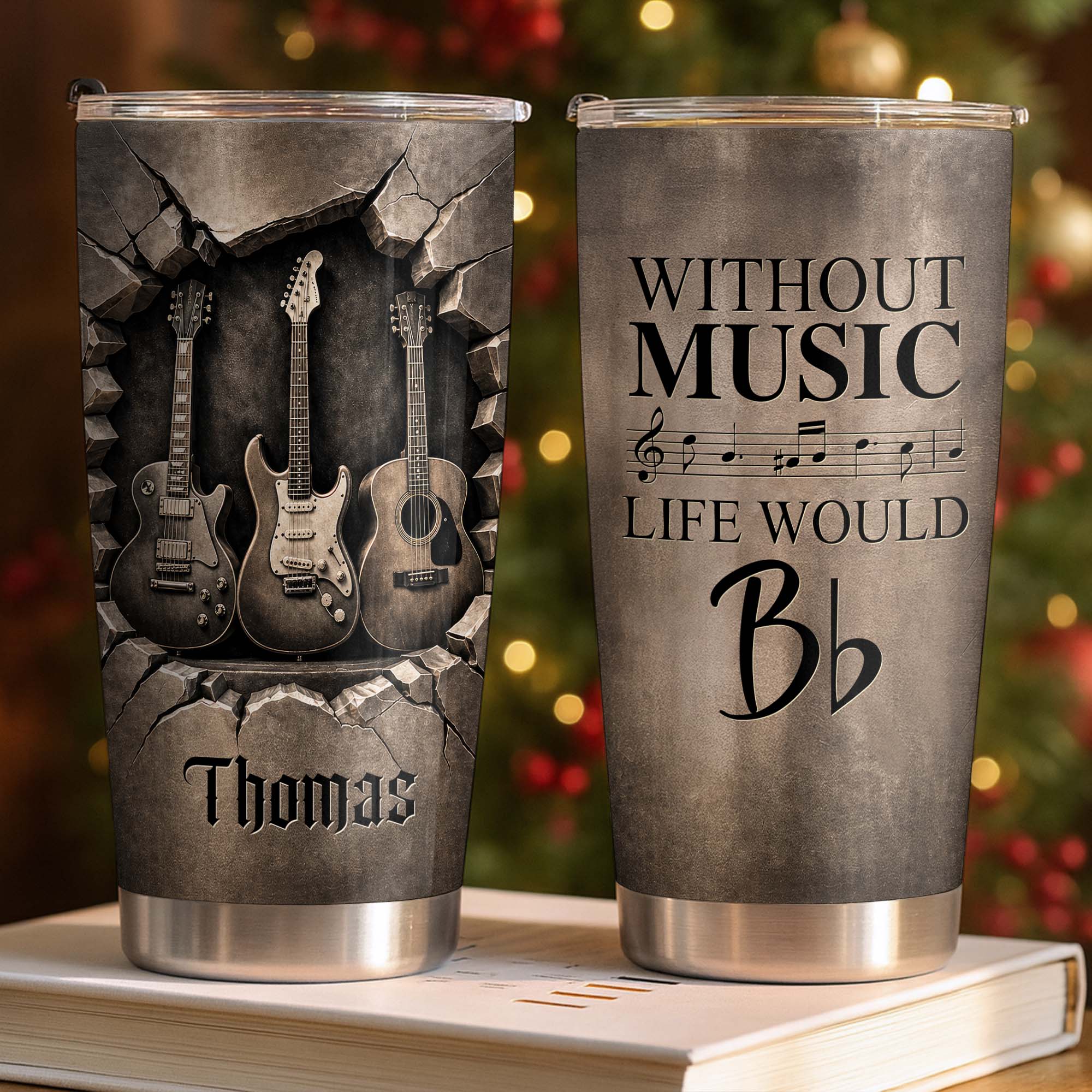 Personalized Music Tumbler Custom Name Gift for Dad 20oz 30oz Tumbler GradoCreations