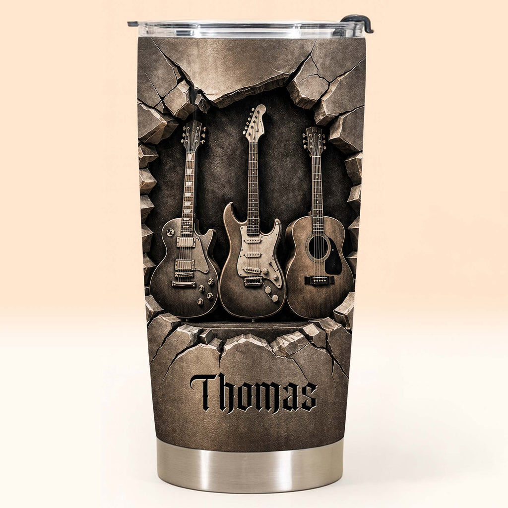 Personalized Music Tumbler Custom Name Gift for Dad 20oz 30oz Tumbler GradoCreations