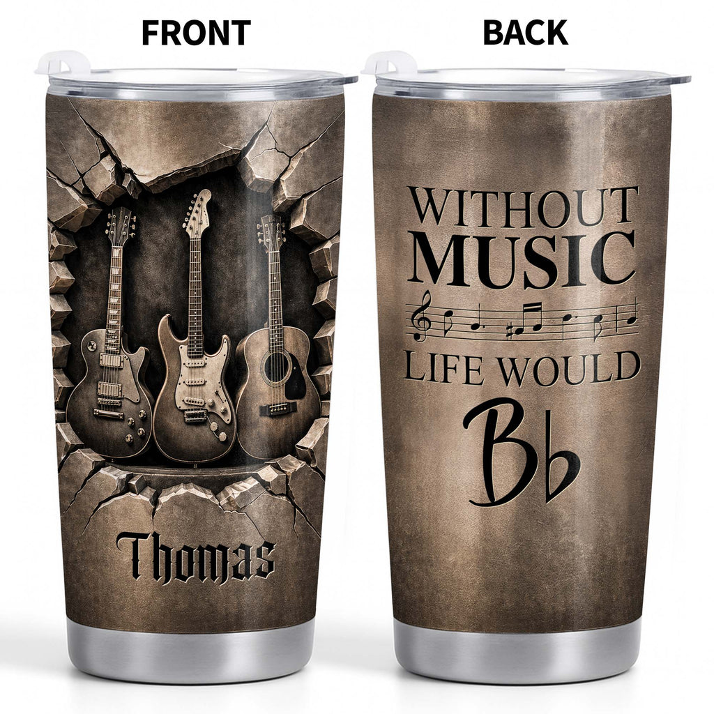 Personalized Music Tumbler Custom Name Gift for Dad 20oz 30oz Tumbler GradoCreations