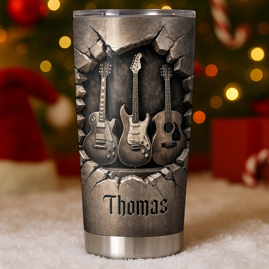 Personalized Music Tumbler Custom Name Gift for Dad 20oz 30oz Tumbler GradoCreations