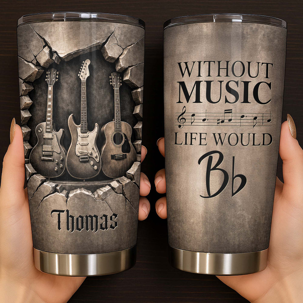 Personalized Music Tumbler Custom Name Gift for Dad 20oz 30oz Tumbler GradoCreations