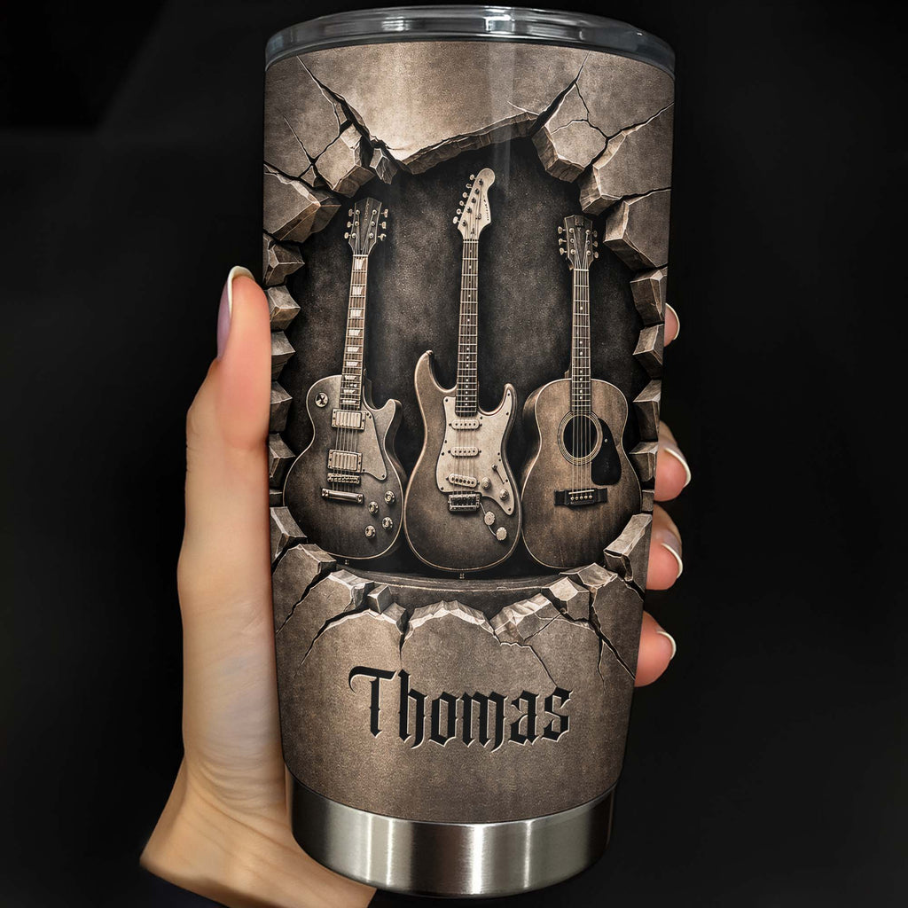 Personalized Music Tumbler Custom Name Gift for Dad 20oz 30oz Tumbler GradoCreations