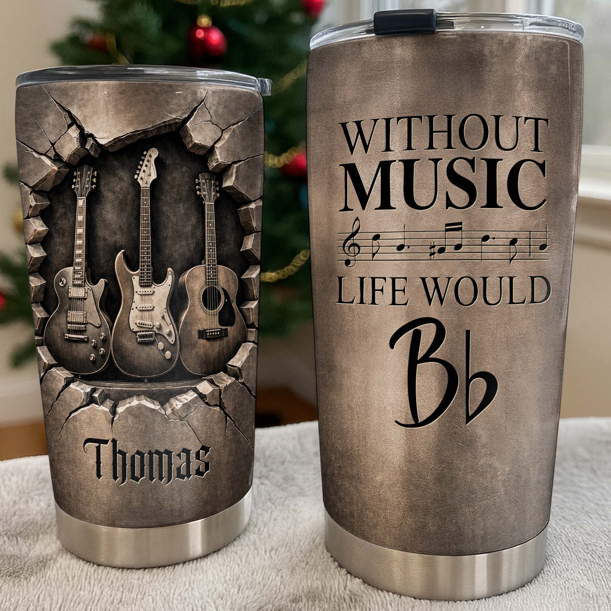 Personalized Music Tumbler Custom Name Gift for Dad 20oz 30oz Tumbler GradoCreations