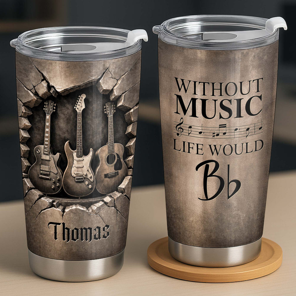 Personalized Music Tumbler Custom Name Gift for Dad 20oz 30oz Tumbler GradoCreations