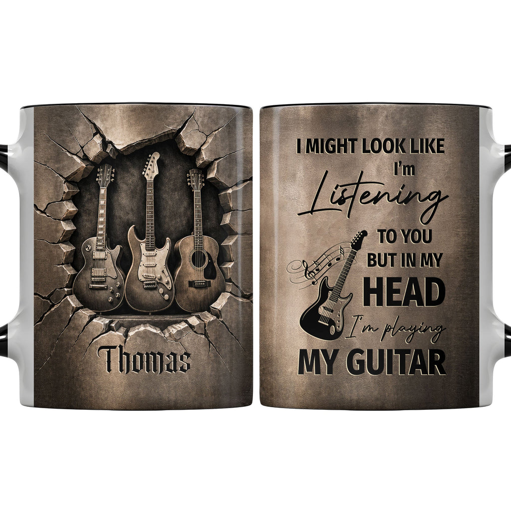 Personalized 3D Guitar Accent Mug Custom Gift for Music Lovers Accent Mug GradoCreations
