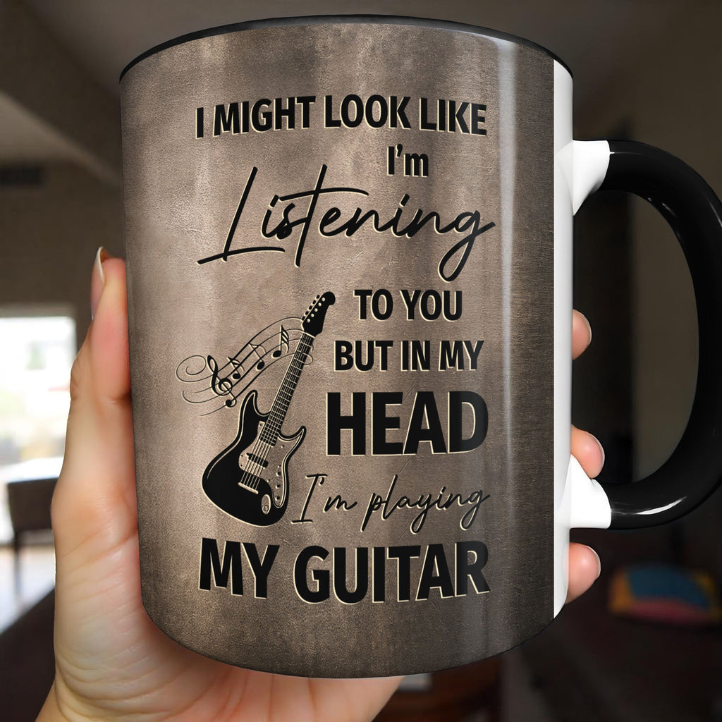 Personalized 3D Guitar Accent Mug Custom Gift for Music Lovers Accent Mug GradoCreations