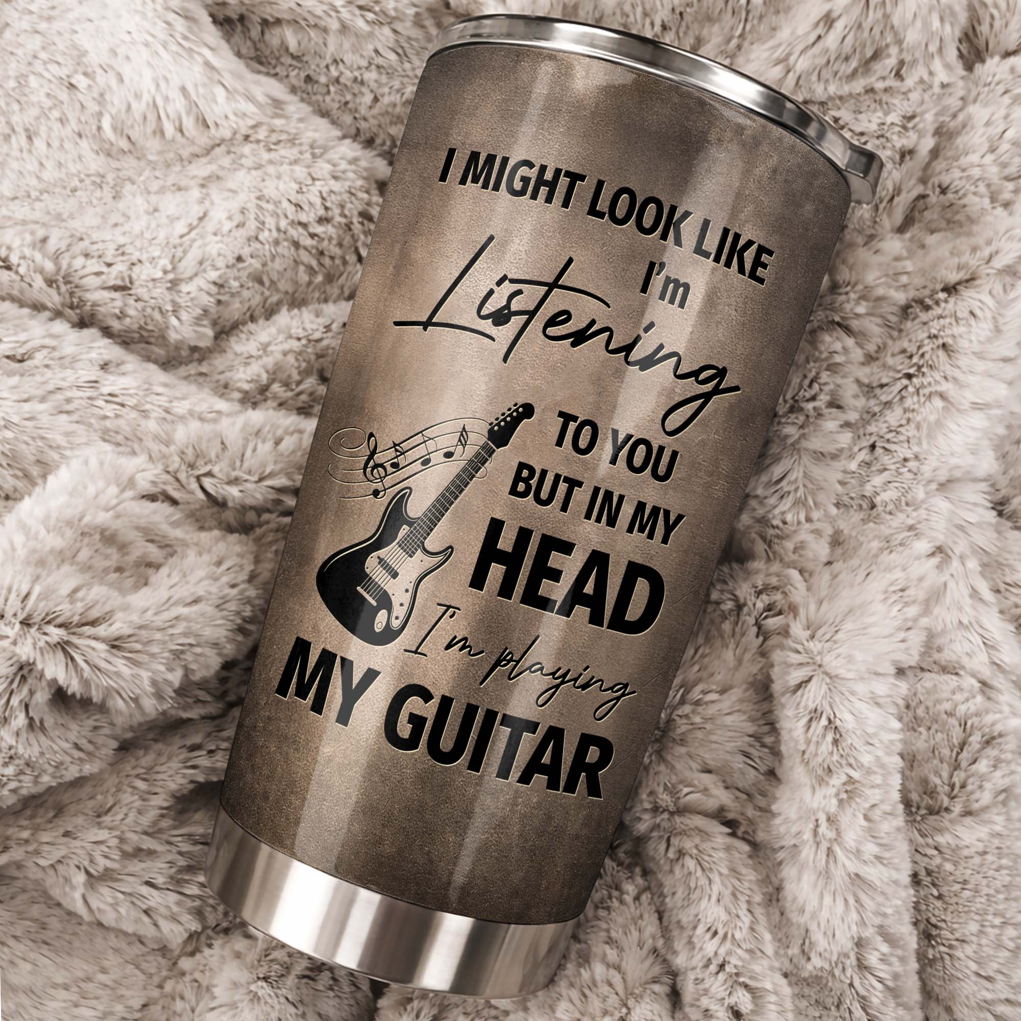 Personalized 20oz Stainless Steel Tumbler Custom Guitar Gift for Music Lover Tumbler GradoCreations