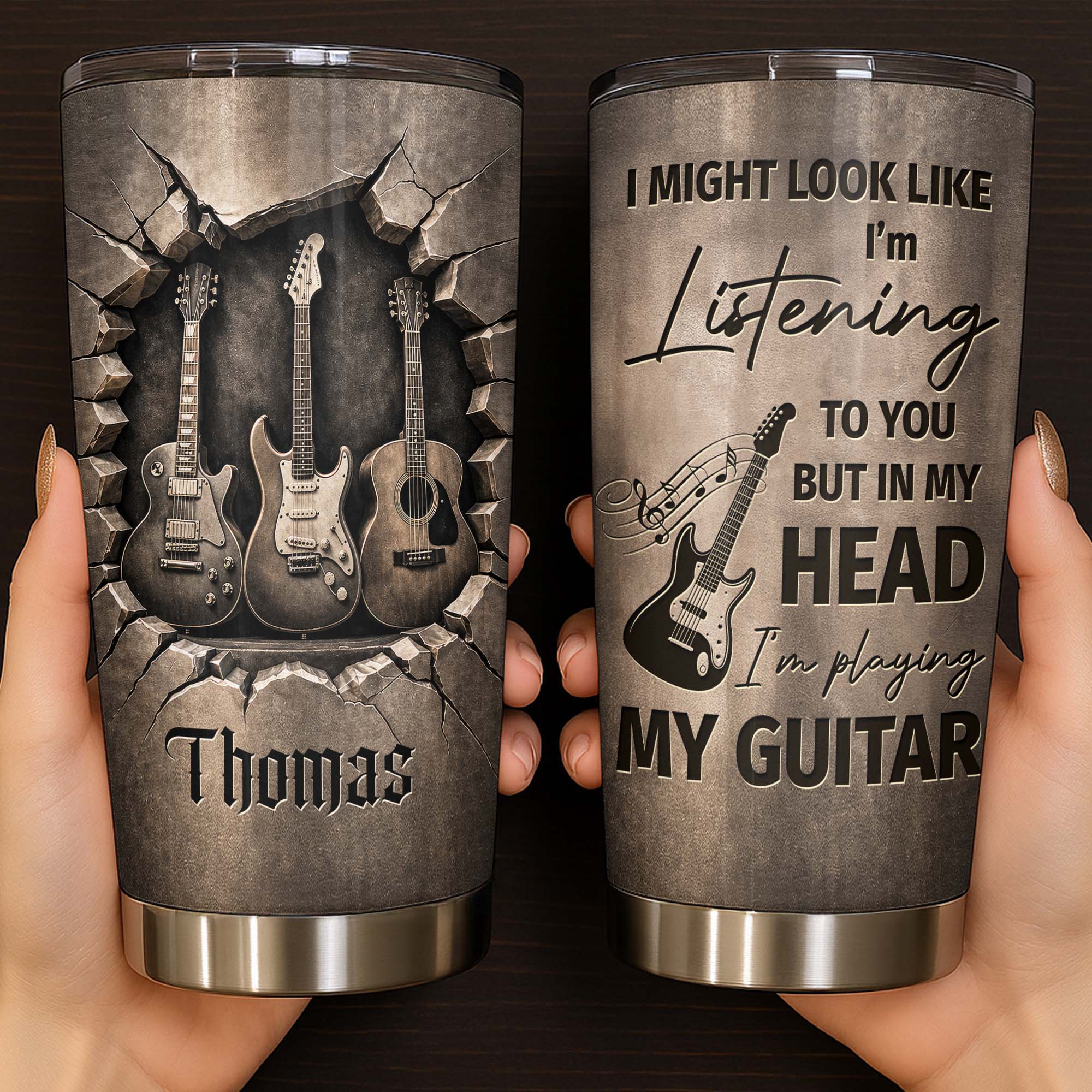 Personalized 20oz Stainless Steel Tumbler Music Gift for Dad 20oz Tumbler GradoCreations