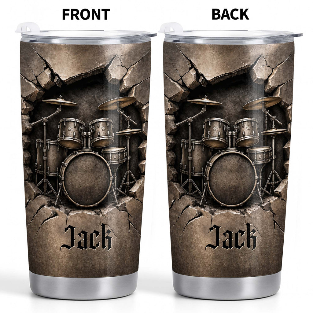 Personalized Drum Kit Stainless Steel Tumbler Custom Gift for Drummer