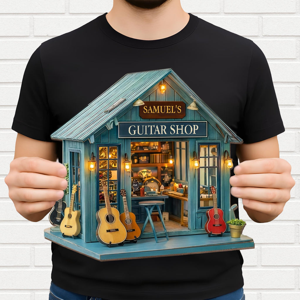 Personalized Wide Birch Wood Sign for Guitar Lovers - Custom Studio Decor