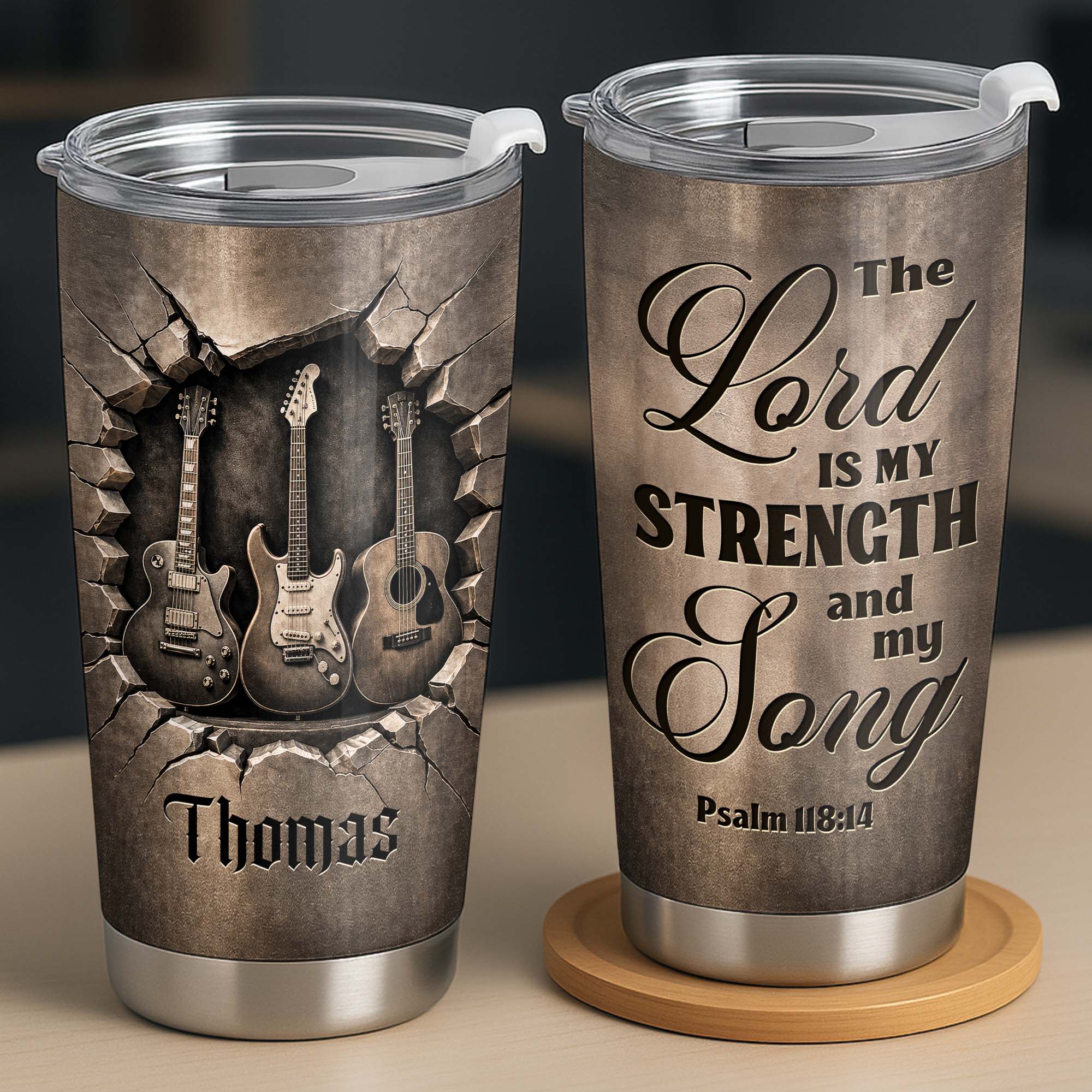 Personalized 20oz Stainless Steel Tumbler Gift for Dad - Christian Music Lovers 20oz Tumbler GradoCreations