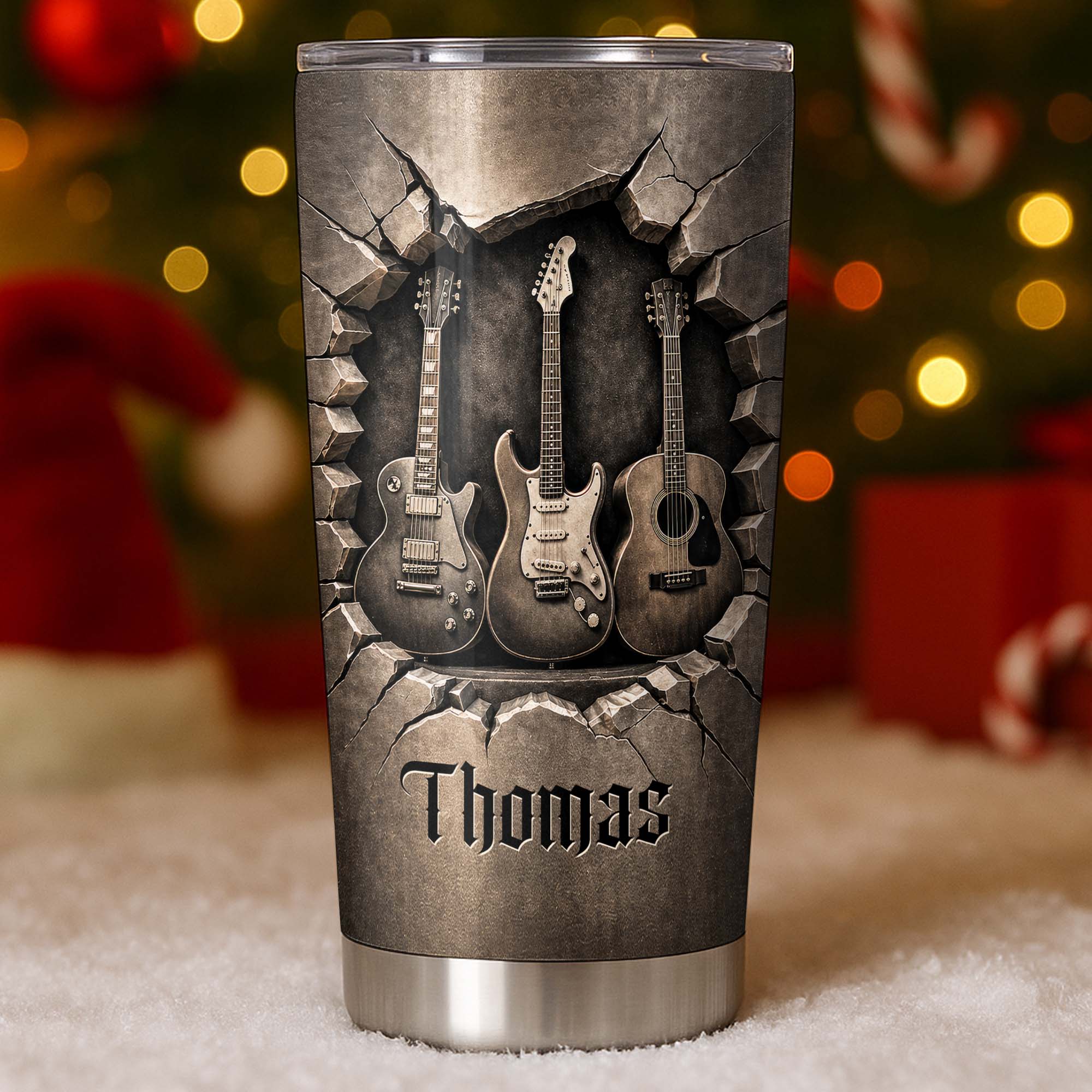 Personalized Acoustic & Electric Guitar Tumbler Custom Name 20oz Gift for Music Lovers 20oz Tumbler GradoCreations
