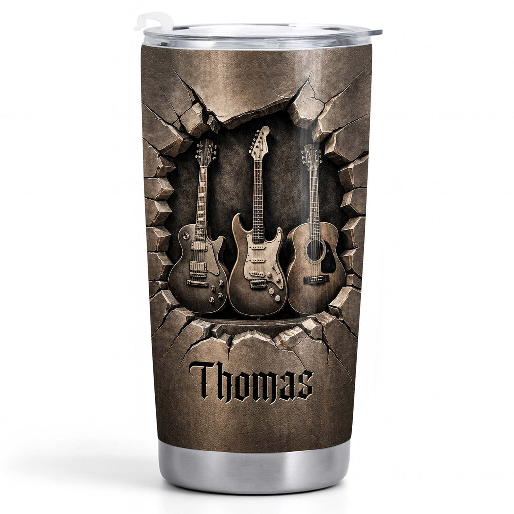 Personalized Acoustic & Electric Guitar Tumbler Custom Name 20oz Gift for Music Lovers 20oz Tumbler GradoCreations