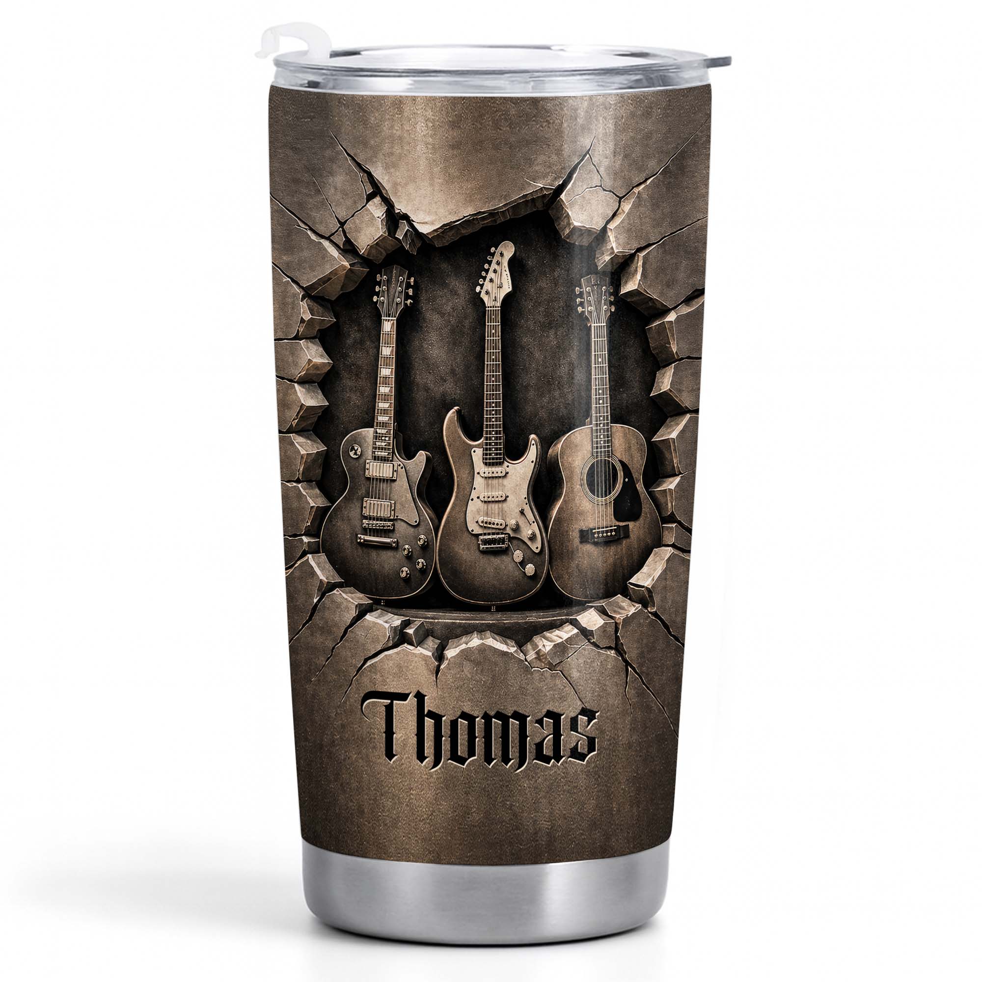 Personalized Acoustic & Electric Guitar Tumbler Custom Name 20oz Gift for Music Lovers 20oz Tumbler GradoCreations