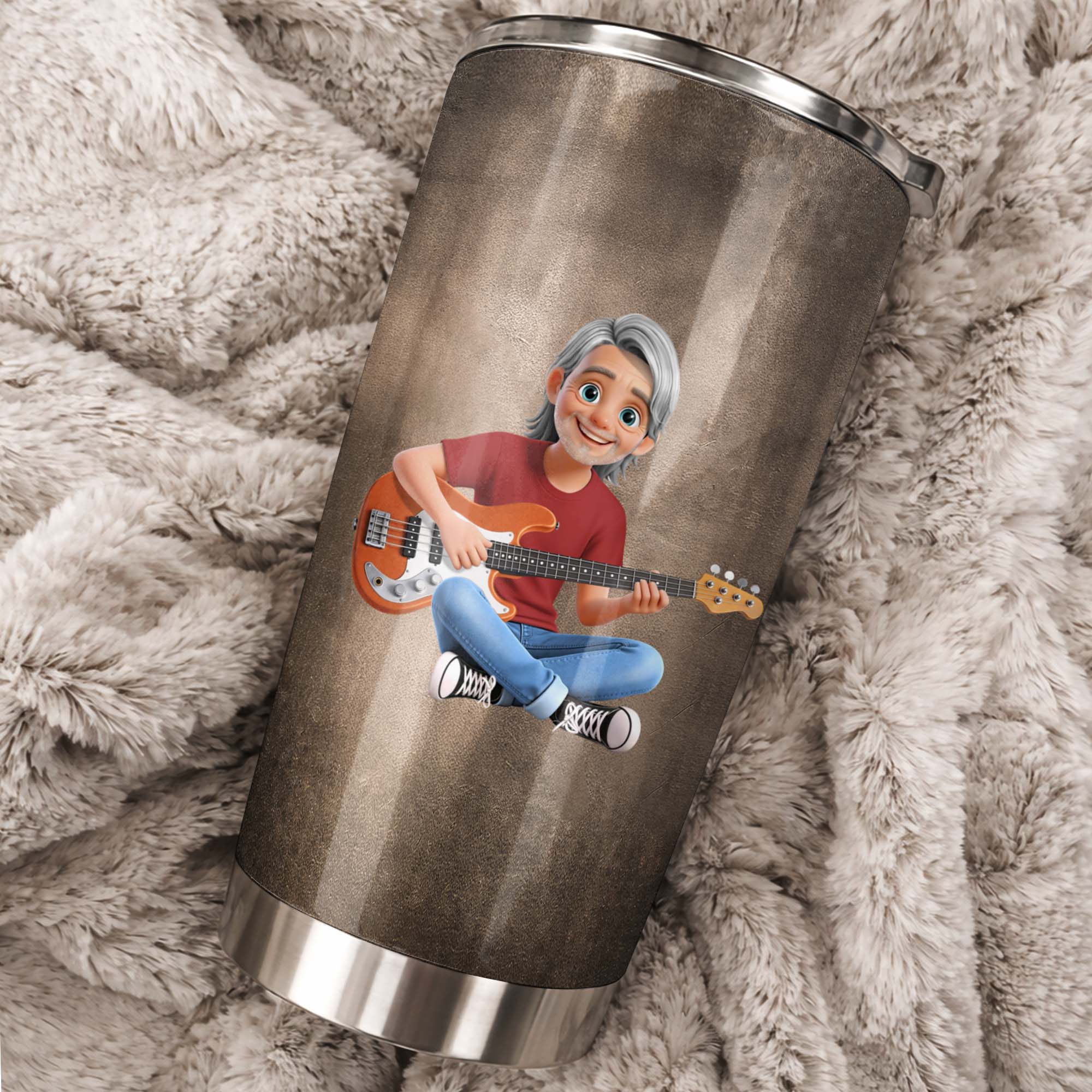 Personalized Acoustic & Electric Guitar Tumbler Custom Name 20oz Gift for Music Lovers 20oz Tumbler GradoCreations