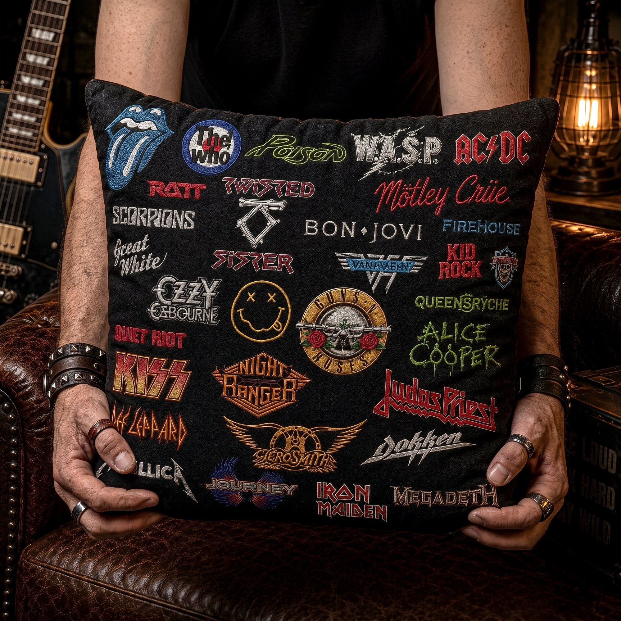 Personalized Classic Rock Legends Pillow Custom Design Gift GradoCreations