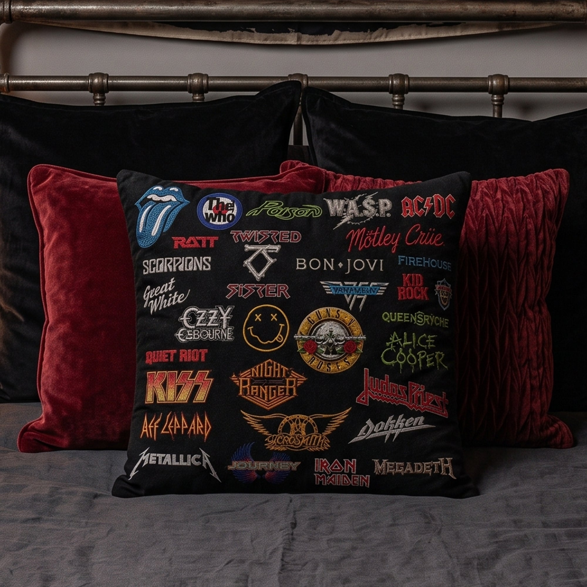 Personalized Rock Legends Edition Throw Pillow Custom Design Gift Pillow GradoCreations