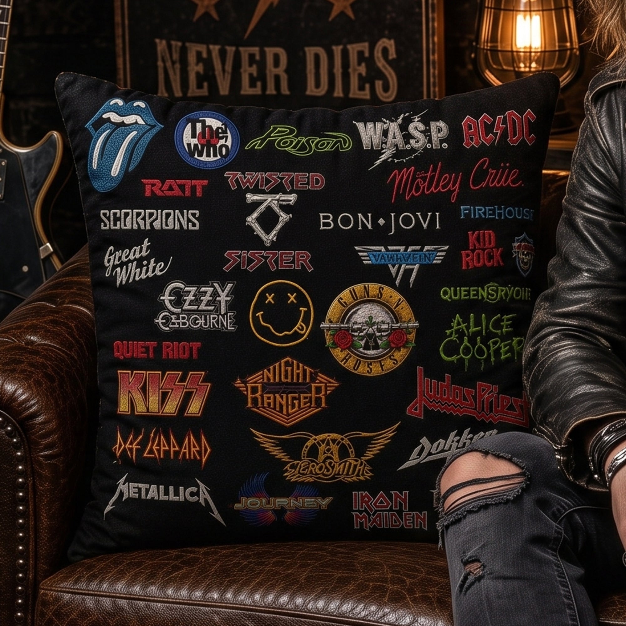 Personalized Rock Legends Edition Throw Pillow Custom Design Gift Pillow GradoCreations
