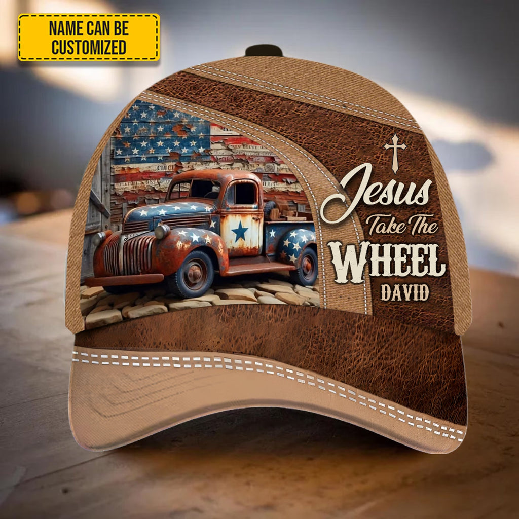 Personalized Jesus Take The Wheel Classic Cap Custom Name Gift GradoCreations