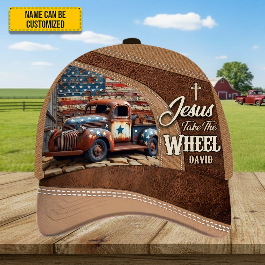 Personalized Jesus Take The Wheel Classic Cap Custom Name Gift GradoCreations