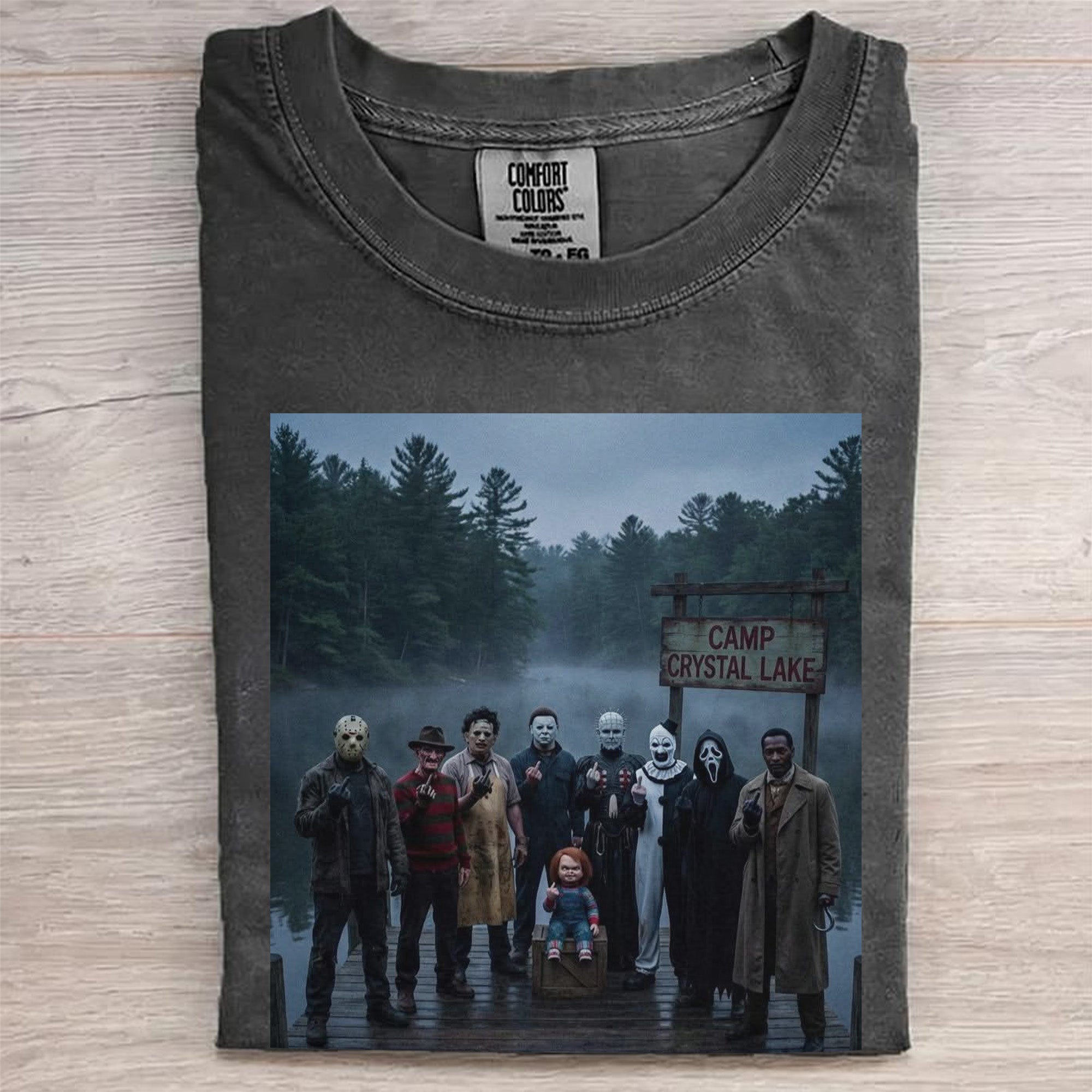 Camp Crystal Lake Horror Icons T-Shirt for Fans | Spooky Gift GradoCreations