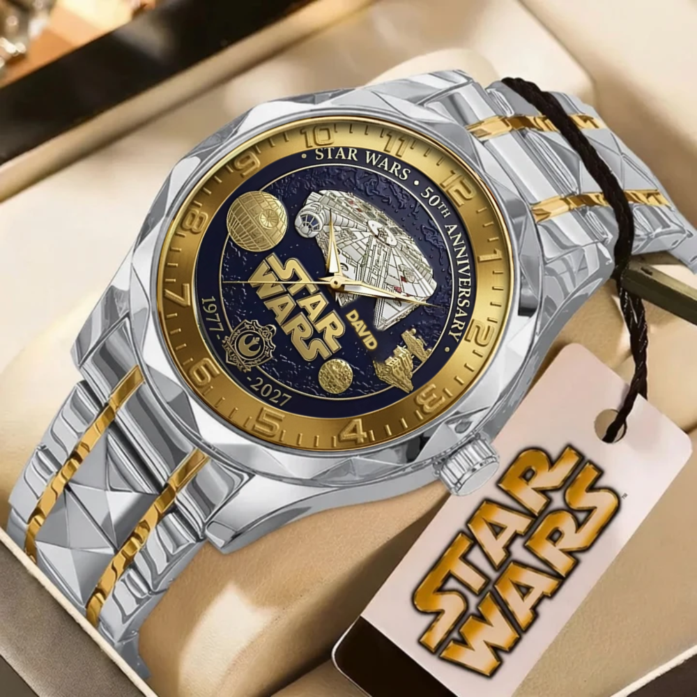 Personalized Star Wars 50th Anniversary Men's Watch Gift for Movie Fans