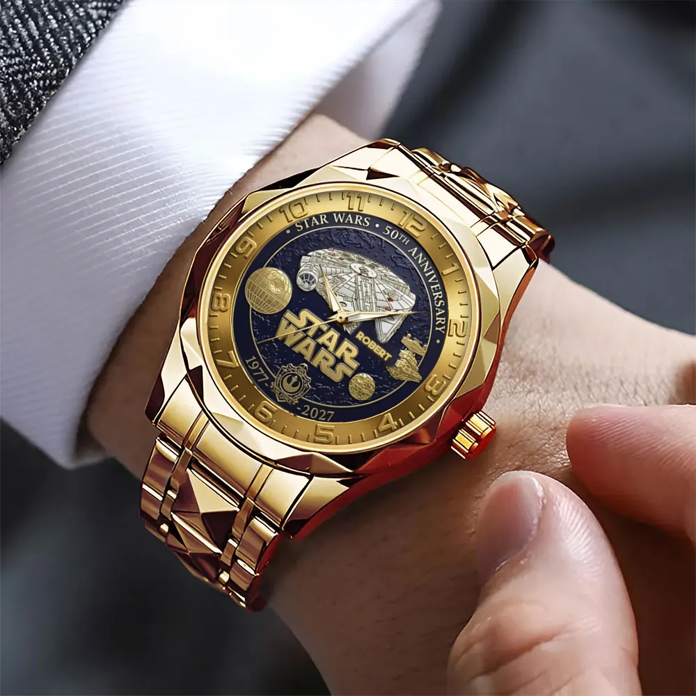 Personalized Star Wars 50th Anniversary Men's Watch Gift for Movie Fans