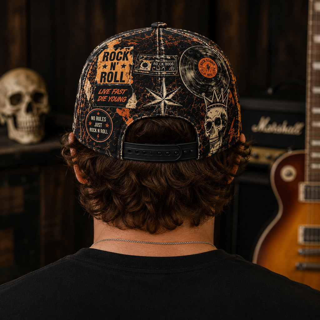 Personalized Classic Rock Cap Retro Design Gift for Music Lovers GradoCreations