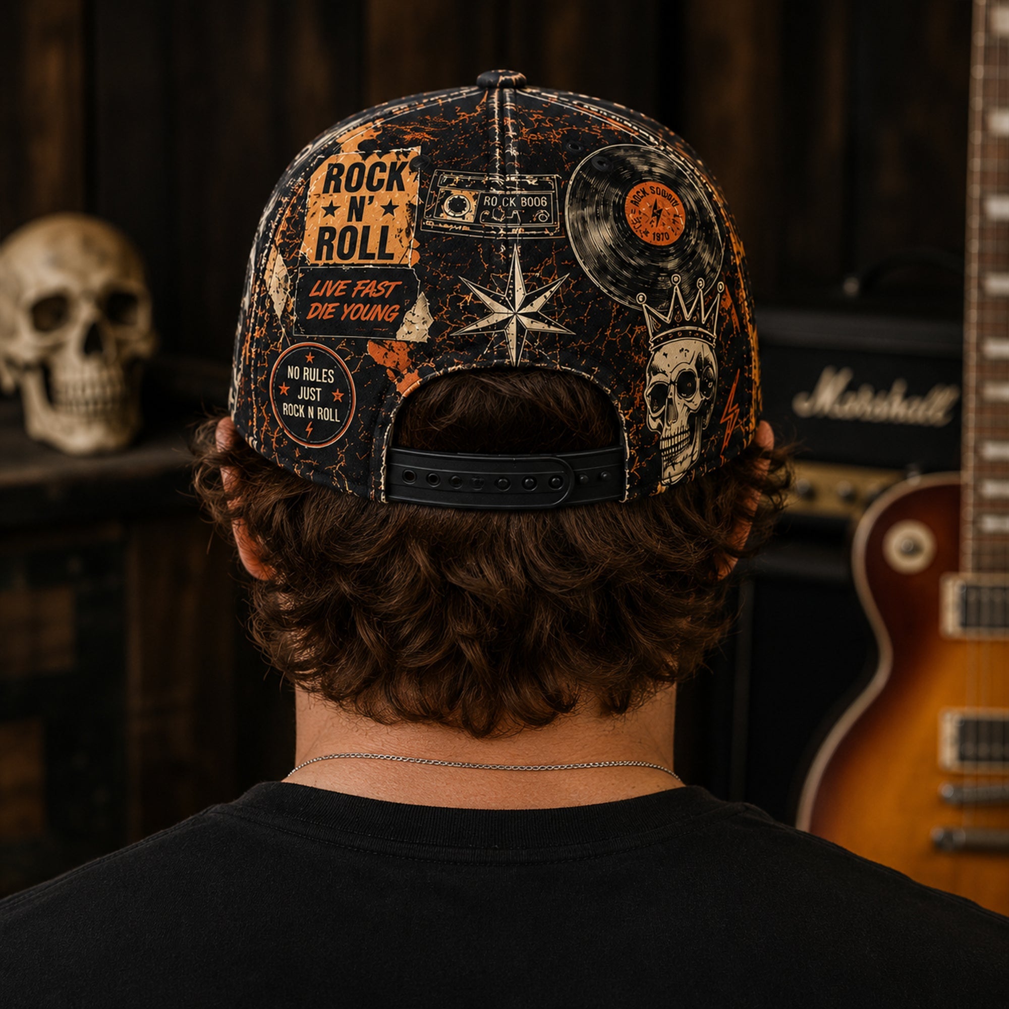 Personalized Classic Rock Cap Retro Design Gift for Music Lovers GradoCreations