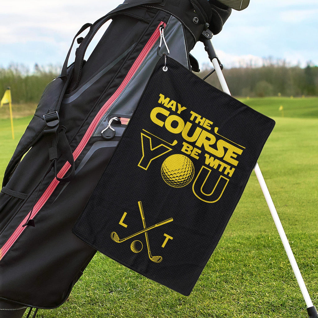 Personalized Golf Towel May The Course Be With You Gift for Dad, Grandpa