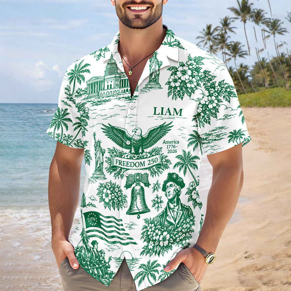 Personalized Hawaiian Shirt Custom Name 4th of July Gift for Dad HN590 - AOP Hawai Shirt GradoCreations