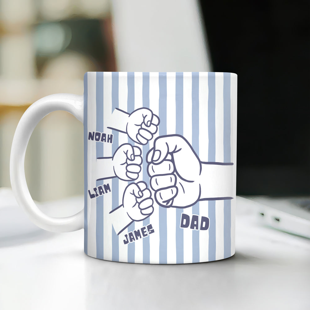 Personalized Fist Bump Coffee Mug Custom Gift for Dad HN590 - edge to edge mug GradoCreations