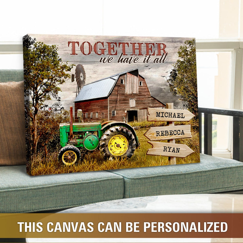 Personalized Family Canvas Together We Have It All Gift for Mom and Dad