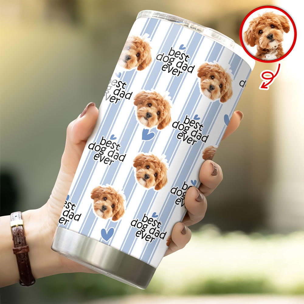 Personalized Pet Lover Tumbler Custom Face Gift for Dog Cat Dad Mom HN590 - Fat Tumbler GradoCreations