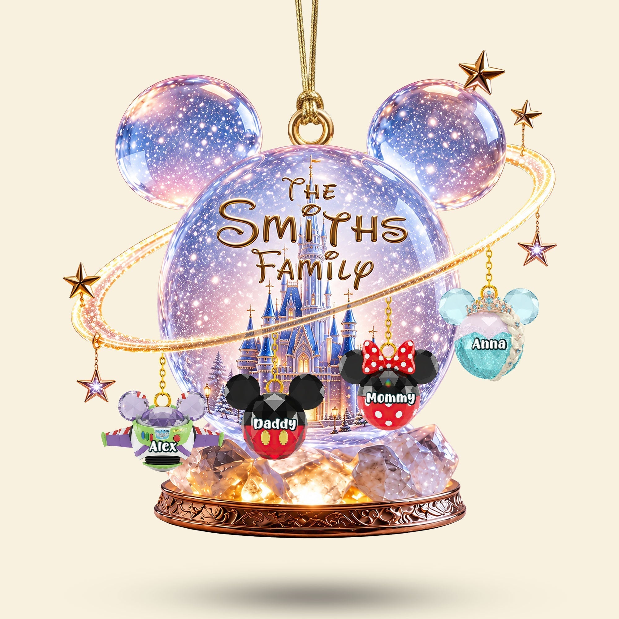 Personalized Family Castle Acrylic Ornament Custom Name Gift Ornament GradoCreations