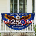 Personalized Family Name Eagle Flag Custom 250th Anniversary Gift HN590 - Non-Pleated Fan Flag GradoCreations